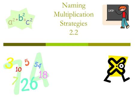 Naming Multiplication Strategies 2.2. Warm Up  This number is less than 50  This number is not a factor of 100  This number of tiles will make only.