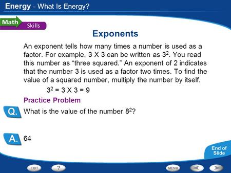 Exponents - What Is Energy?