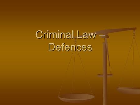 Criminal Law – Defences. Comic Another Comic… Alibi Best defence possible Best defence possible Proof that the accused could not have possibly committed.
