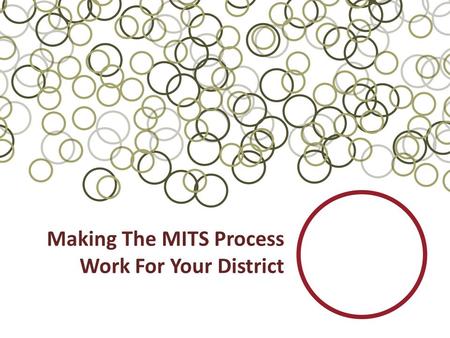 Making The MITS Process Work For Your District. MITS Help Desk Goal Our goal is to provide assistance to school districts throughout the state for Medicaid.