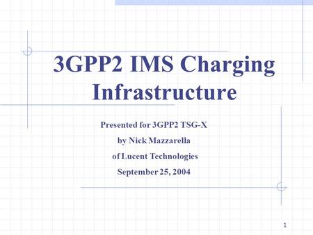 3GPP2 IMS Charging Infrastructure