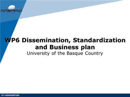 WP6 Dissemination, Standardization and Business plan WP6 Dissemination, Standardization and Business plan University of the Basque Country.