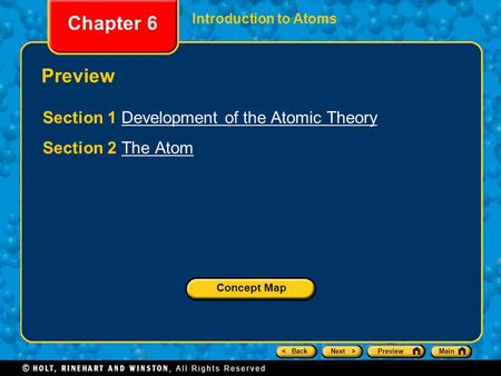 Chapter 6 Preview Section 1 Development of the Atomic Theory
