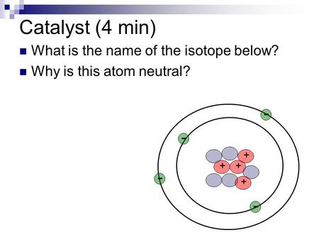 Catalyst (4 min) - What is the name of the isotope below?
