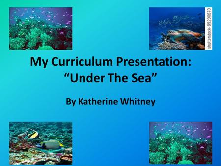 My Curriculum Presentation: “Under The Sea” By Katherine Whitney.