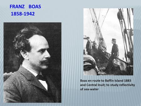 FRANZ BOAS 1858-1942 Boas en route to Baffin Island 1883 and Central Inuit; to study reflectivity of sea-water.