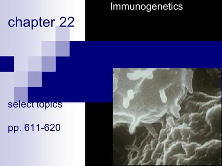 Immunogenetics chapter 22 select topics pp. 611-620.