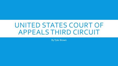UNITED STATES COURT OF APPEALS THIRD CIRCUIT By Tyler Brown.