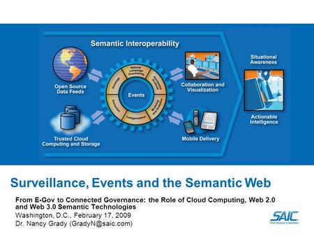 Surveillance, Events and the Semantic Web From E-Gov to Connected Governance: the Role of Cloud Computing, Web 2.0 and Web 3.0 Semantic Technologies Washington,