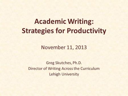 An Introduction to Writing Across the Curriculum