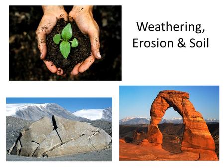 Weathering, Erosion & Soil. External Forces that Shape Earth: Weathering Weathering: processes that change the characteristics of rock Creates sediment,