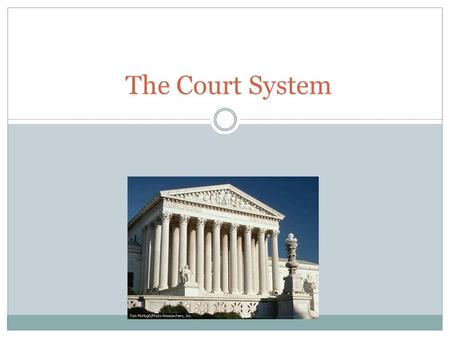 The Court System. The US Federal Court System The Current Supreme Court The court has final authority on cases involving the constitution, acts of Congress,