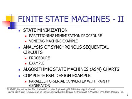 FINITE STATE MACHINES - II