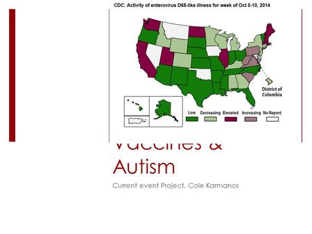 Vaccines & Autism Current event Project. Cole Karmanos.