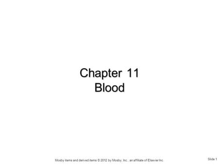 Chapter 11 Blood.