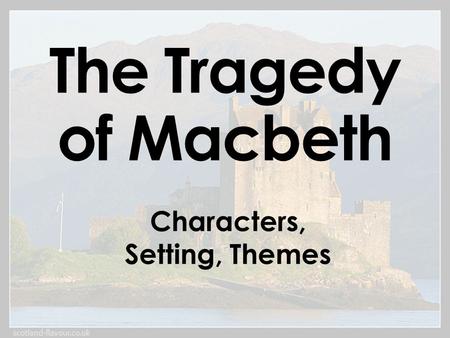 Characters, Setting, Themes