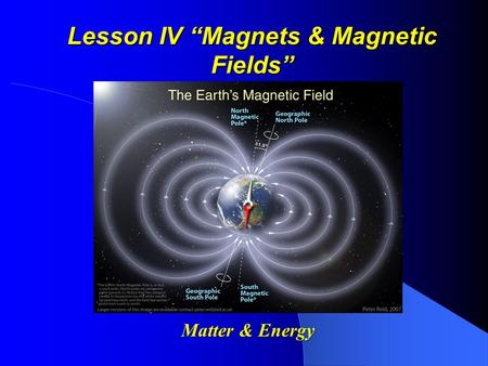 Lesson IV “Magnets & Magnetic Fields” Matter & Energy.