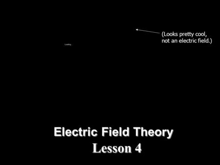Lesson 4 Electric Field Theory (Looks pretty cool, not an electric field.)