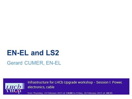EN-EL and LS2 Gerard CUMER, EN-EL february 2014. Presentation outline 2 Part 1 : Overview of CERN’s electrical network Part 2 : Power Quality _ Statistics.