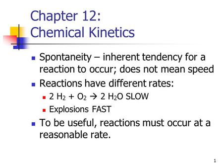 Chapter 12: Chemical Kinetics