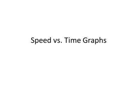 Speed vs. Time Graphs.