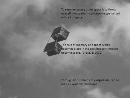 To experience any other space is to throw oneself into spatiality, to become spatialized with all of space. The role of memory and space which becomes.