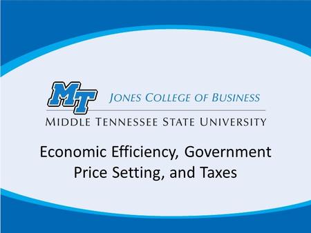 Economic Efficiency, Government Price Setting, and Taxes