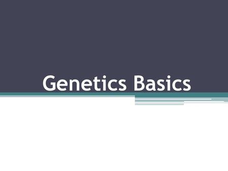 Genetics Basics.