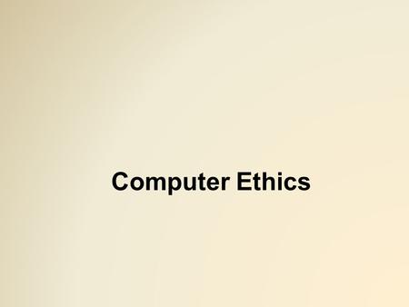 Computer Ethics. 2 Networking * The Internet is a network of networks that uses two protocols, known as TCP/IP, to control the exchange of data. * The.
