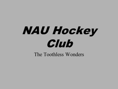 NAU Hockey Club The Toothless Wonders. The Players.