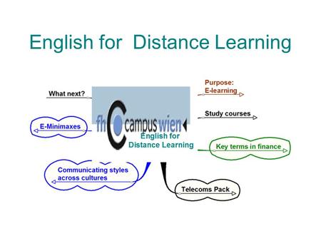 English for Distance Learning. Purpose: E-learning.
