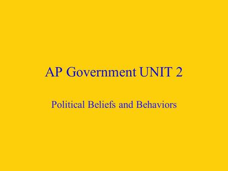 Political Beliefs and Behaviors
