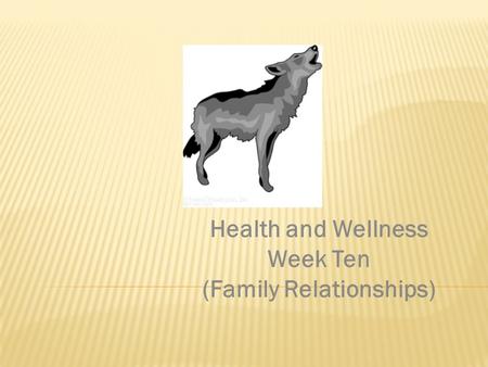 Health and Wellness Week Ten (Family Relationships)
