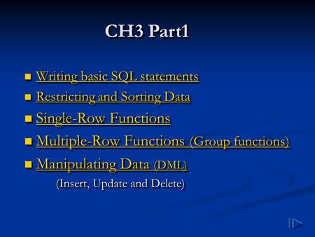 CH3 Part1 Single-Row Functions