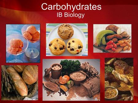 Carbohydrates IB Biology Molecular Models Kits In your groups, you have a kit. We will be making models with these over the next several class periods.