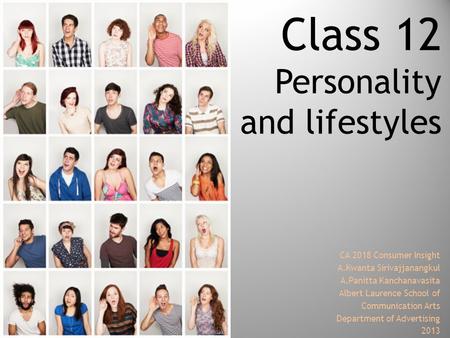 Class 12 Personality and lifestyles