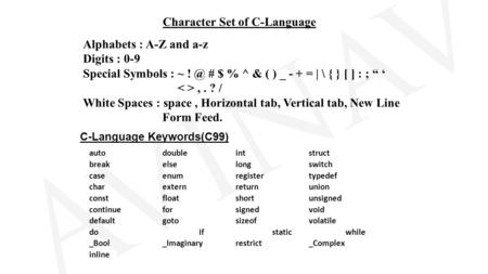 C-Language Keywords(C99)