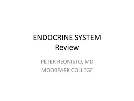 ENDOCRINE SYSTEM Review