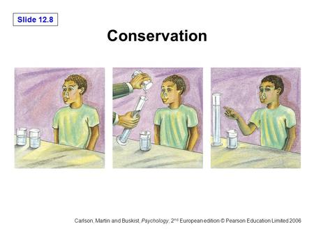 Slide 12.8 Carlson, Martin and Buskist, Psychology, 2 nd European edition © Pearson Education Limited 2006 Conservation.