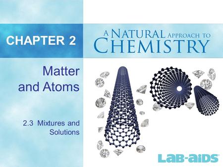 CHAPTER 2 Matter and Atoms 2.3 Mixtures and Solutions.