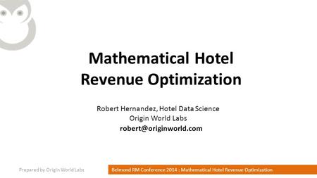Robert Hernandez, Hotel Data Science