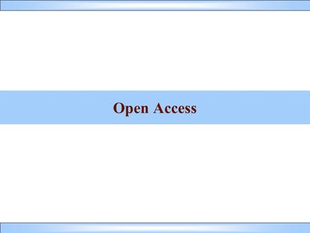 Open Access. DEFINITION OF “OPEN ACCESS” IN THE ELECTRICITY ACT, 2003 “The non-discriminatory provision for the use of transmission lines or distribution.
