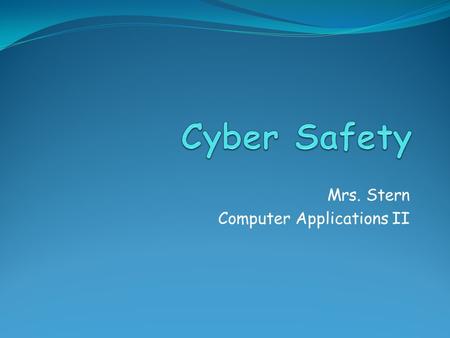 Mrs. Stern Computer Applications II. What is Computer Crime?  Criminals Can Operate Anonymously Over the Computer Networks.  Be careful about talking.