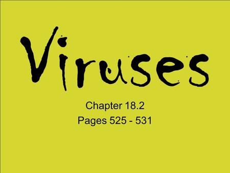 Viruses Chapter 18.2 Pages 525 - 531. How were Viruses Discovered? Late 1800’s - bacteria known to causes disease Scientists found tobacco plants were.