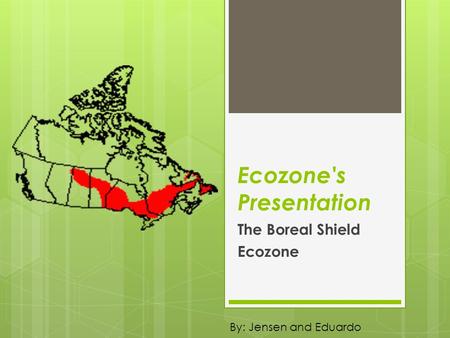 Ecozone's Presentation The Boreal Shield Ecozone By: Jensen and Eduardo.