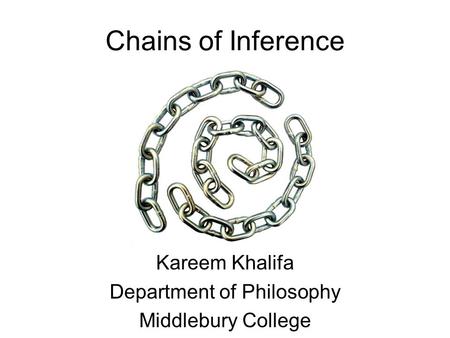 Chains of Inference Kareem Khalifa Department of Philosophy Middlebury College.