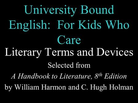 University Bound English: For Kids Who Care