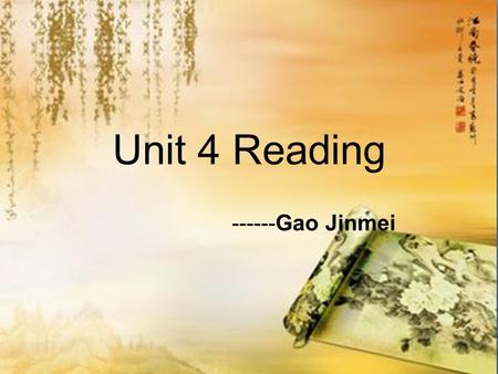 Unit 4 Reading ------Gao Jinmei. Ⅰ. Review 1. 它和其他的中学不一样。 2. 其他学校的学生整天都坐在教室。 3. 技术员们教我们如何使用机器。 4. 谢谢你的建议。 It’s very different from other high schools.