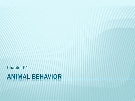 Chapter 51.  I can explain proximate and ultimate causes of behaviors featured in this chapter.  I can describe the following behaviors and explain.