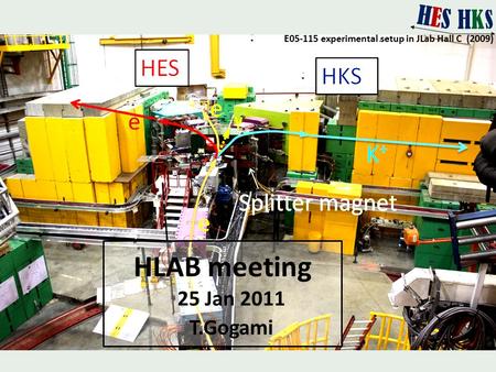 HLAB meeting 25 Jan 2011 T.Gogami E05-115 experimental setup in JLab Hall C (2009)